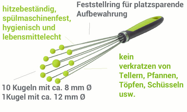 Weis 13425 Schneebesen mit Kugeln Kugelschneebesen 25cm