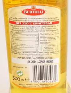 Bertoli Olivenöl zum Braten_Etikett