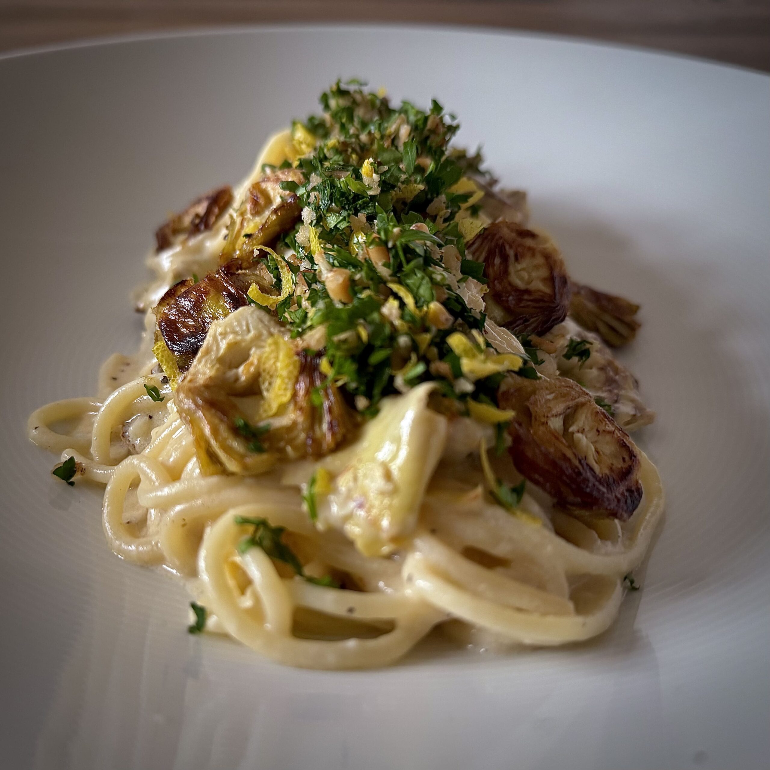 Spaghetti mit Zitrone und Artischocken - Die Pfanne von harecker.de