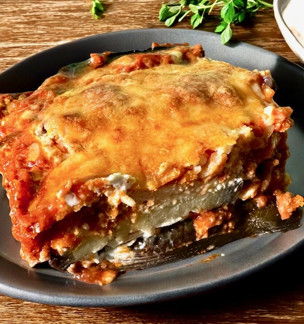 Auberginen-Lasagne mit selbstgemachter Bolognese.