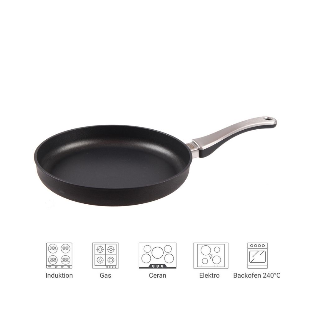Produktbild einer flachen pfanne 28 cm geeignet für alle herdarten