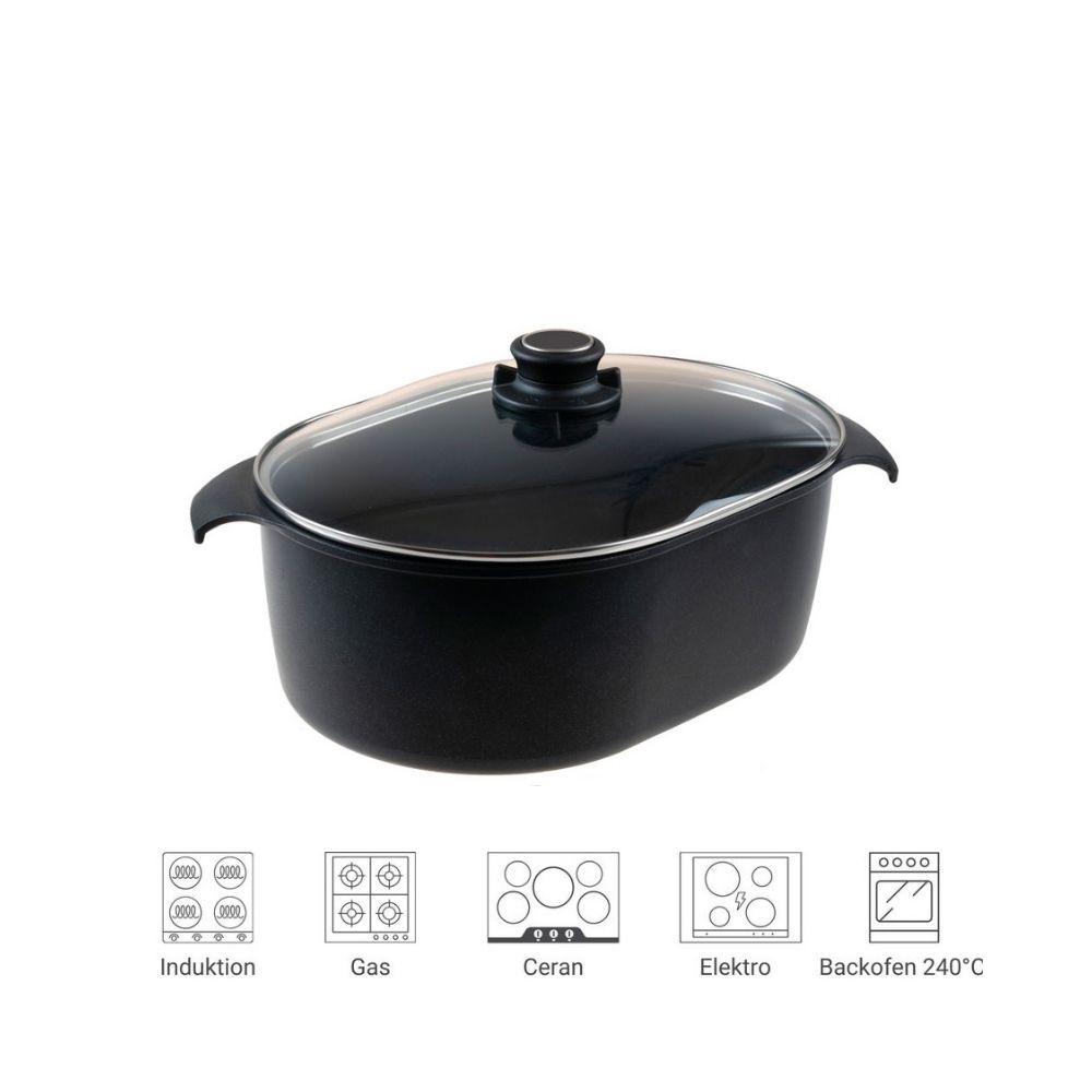 Induktions-Bräter mit Glasdeckel, Produktbild