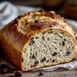 Osterbrot mit Rosinen, in der Coox Wunderform gebacken.