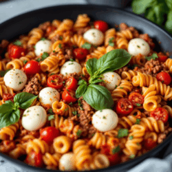 High-Protein Pasta Pfanne. Viel Geschmack mit viel Eiweiß, gesund und lecker.