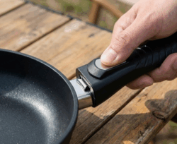 Harecker Pfanne mit abnehmbarem Stiel Klick-System für Camping