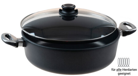 Induktion Kochtopf / Bratentopf - &Oslash; 32 cm mit Sicherheitsglasdeckel