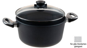 Induktion Kochtopf 24 cm &Oslash; mit Sicherheitsglasdeckel