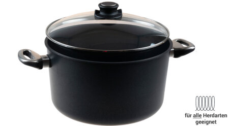 Induktions-Kochtopf 28 cm &Oslash; mit Sicherheitsglasdeckel