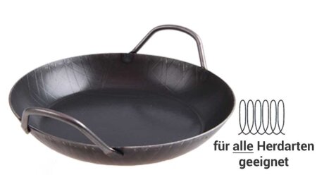 Eisenpfanne Servierpfanne tief Ø 24 cm mit 2 Griffen, 64,90 EUR