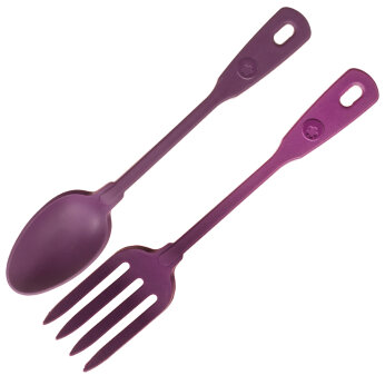 Salatbesteck 27 cm lila