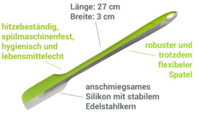 Design Teigschaber S 27 cm t&uuml;rkis