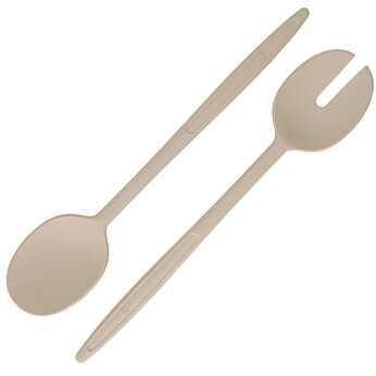 Salatbesteck 31 cm taupe