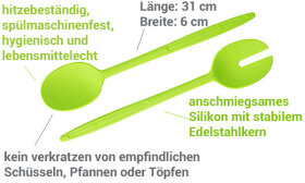 Salatbesteck 31 cm olive