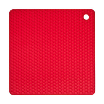 Waben-Untersetzer-quadratisch 19 cm rot