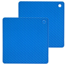 Waben-Untersetzer-quadratisch 19 cm 2er Set blau