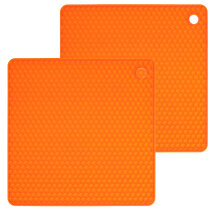 Waben-Untersetzer-quadratisch 19 cm 2er Set orange