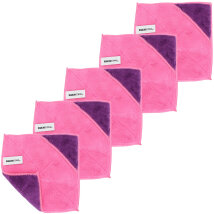 Microfasertuch 18 x 18 cm 5er Set pink-lila