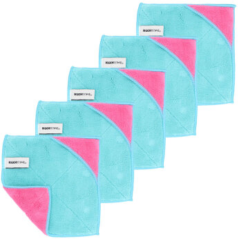 Microfasertuch 18 x 18 cm 5er Set t&uuml;rkis-pink