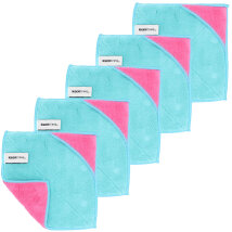 Microfasertuch 18 x 18 cm 5er Set t&uuml;rkis-pink
