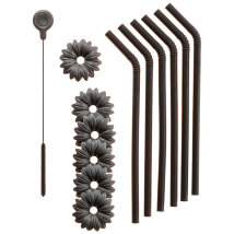 Trinkhalme 6er Set &amp; B&uuml;rste anthrazit