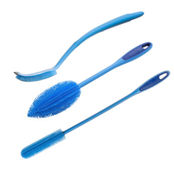 Silikon B&uuml;rsten Set 3 tlg. blau