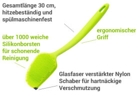 Silikon B&uuml;rsten Set 3 tlg. blau